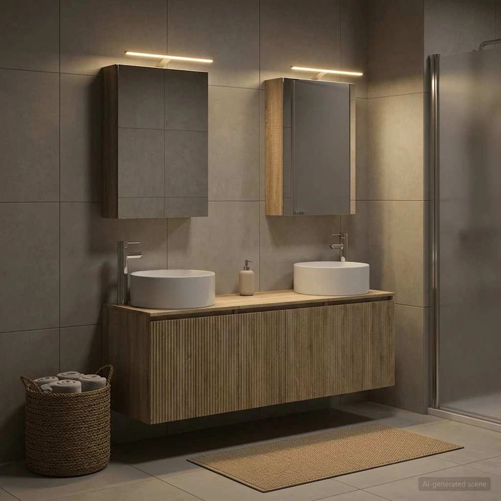 Set di Armadi da Bagno 5 pz Rovere Sonoma Legno ingegnerizzato 3406553