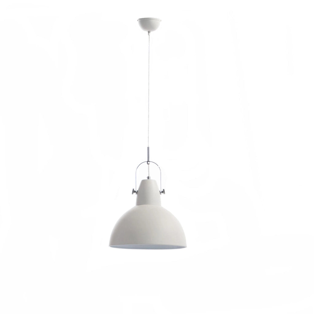Lampada a sospensione Kande in metallo bianco opaco con cavo regolabile, design moderno ed elegante per interni - Illuminazione Kande