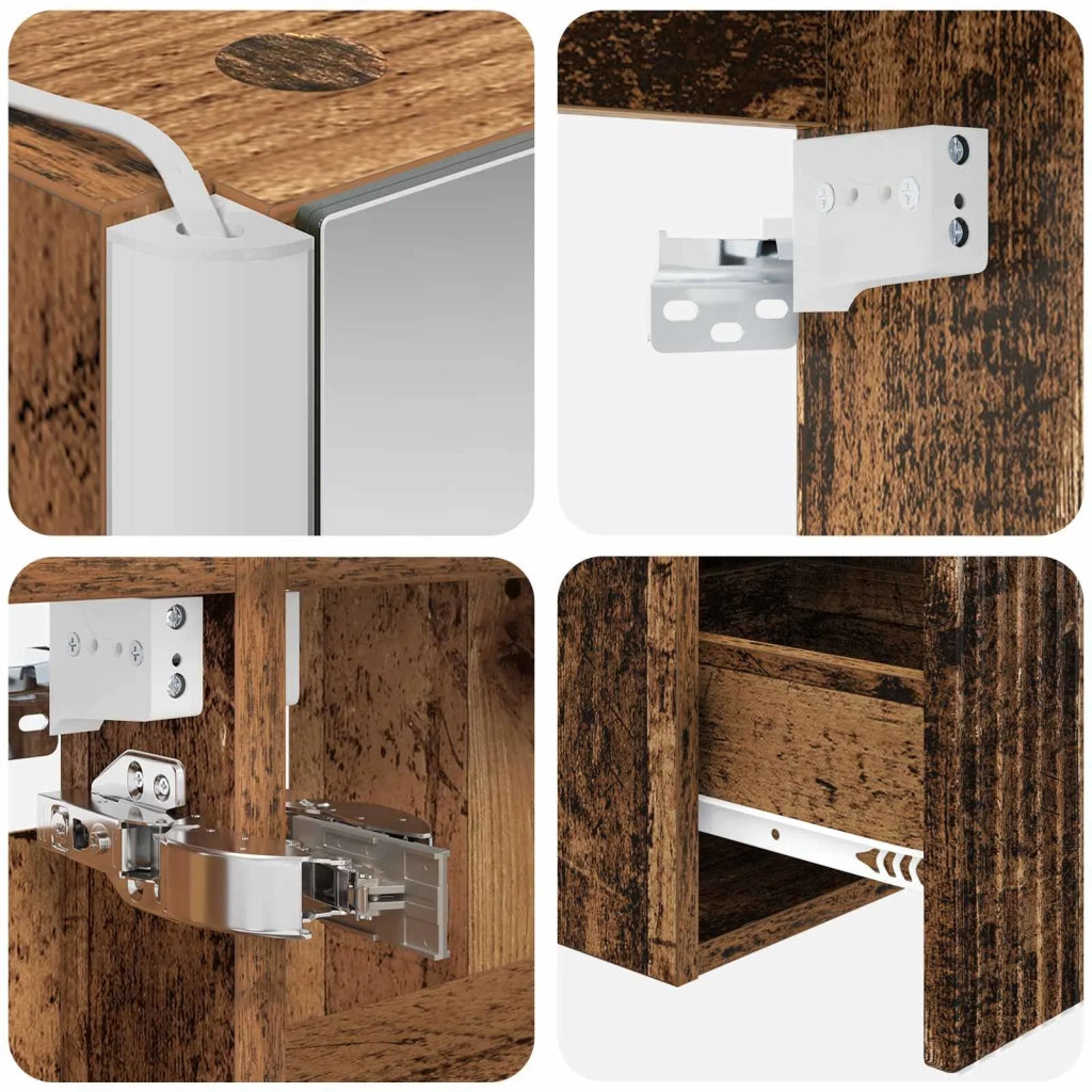 Set di Armadi da Bagno 4 pz Legno antico Legno ingegnerizzato 3406309