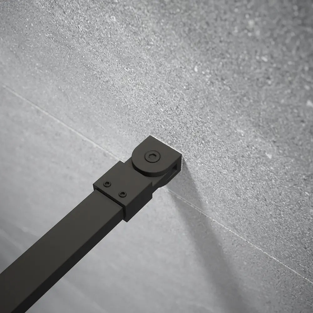 Doccia walk-in 100cm vetro temperato fumé 10mm fumé profili neri | Naxos