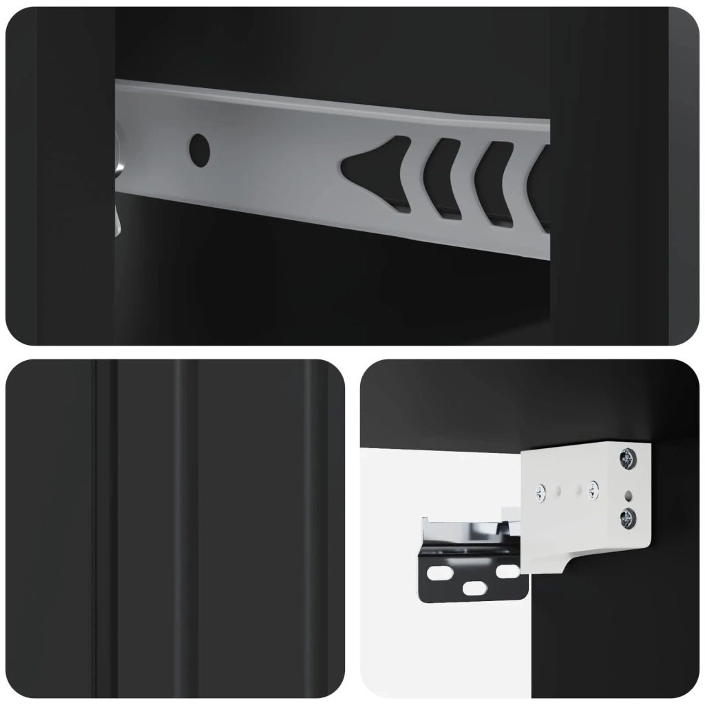 Mobiletto da notte a muro con cassetto Nero 33 x 34,5 x 24 cm 898257