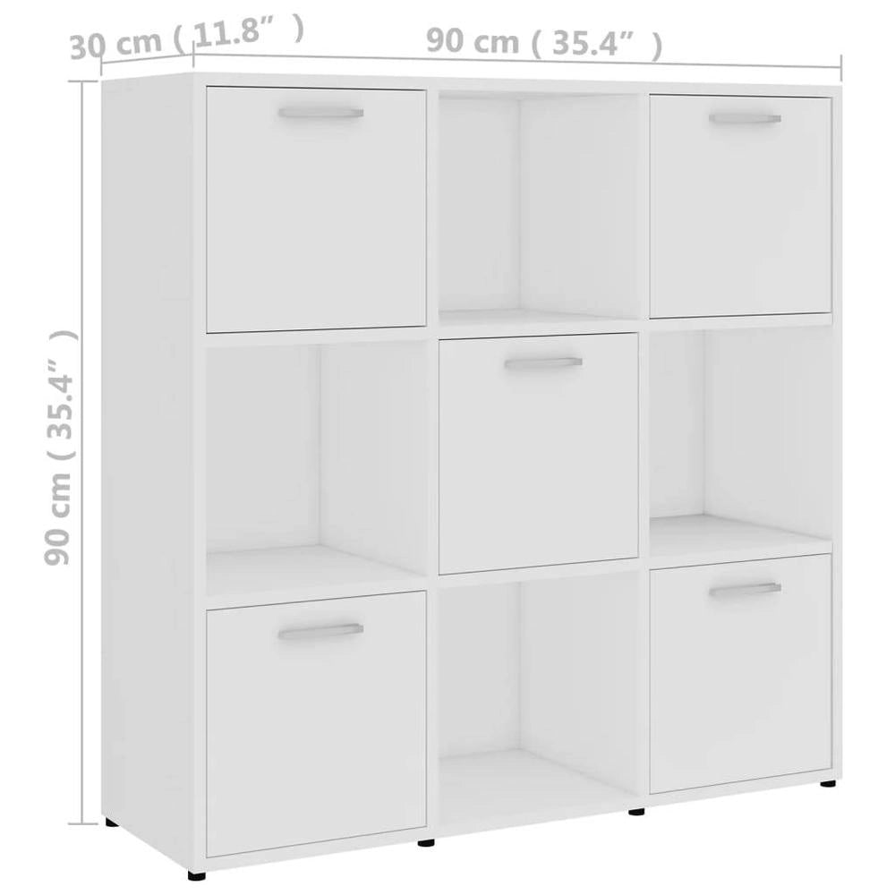 Bookshelf White 90x30x90 Cm Wood Composite