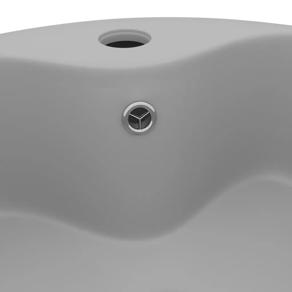 Lavandino-Lavello con Troppopieno Grigio Chiaro Opaco 36x13 cm Ceramica