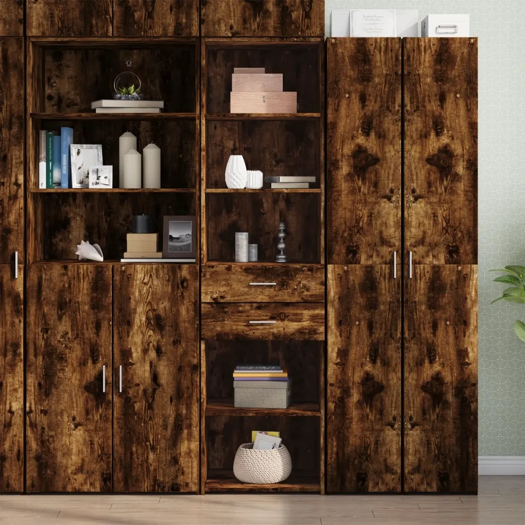 Credenza | Madia | Buffet da pranzo | Armadio da pranzo Rovere Fumo 50x42,5x185 cm in Legno Multistrato