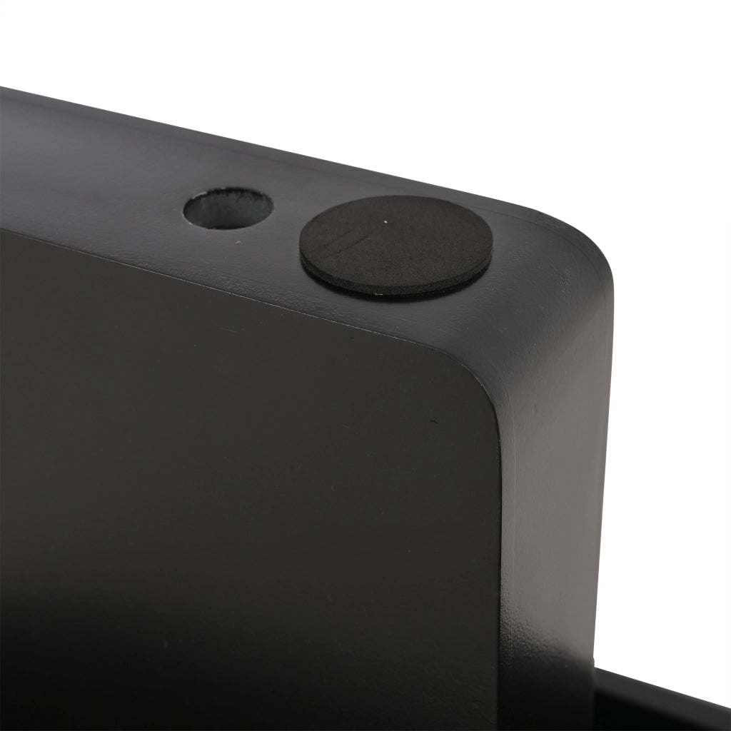 Tavolino basso fisso ovale in MDF nero verniciato a spruzzo con piedini in feltro 119.7 × 49.8 × 35.5 cm