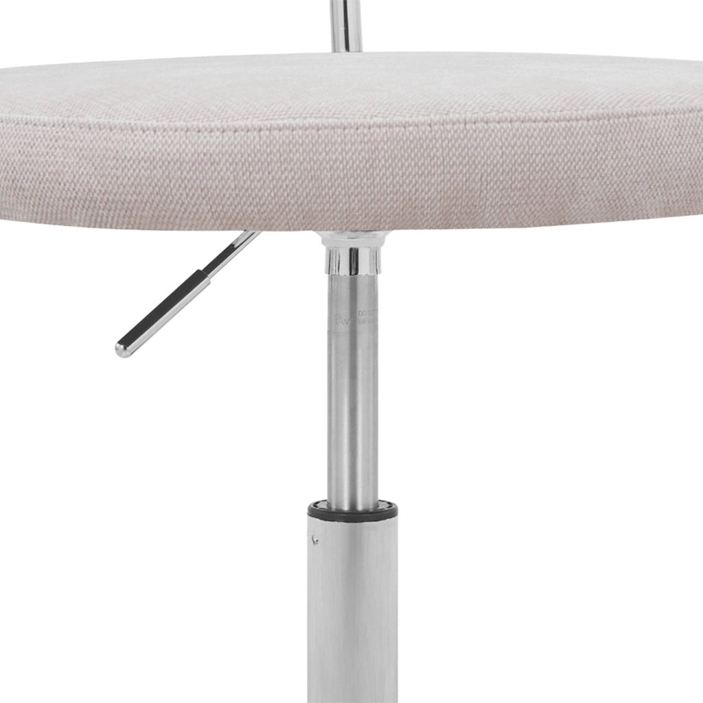 Sedia da ufficio vintage con rotelle in tessuto, beige