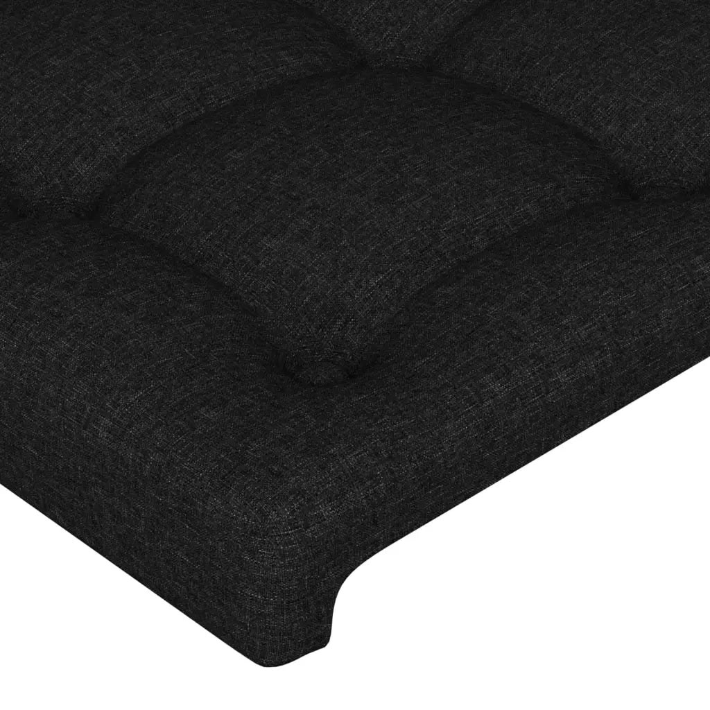 Testiera ad Orecchio Nera 93x16x78/88 cm in Tessuto 3119186