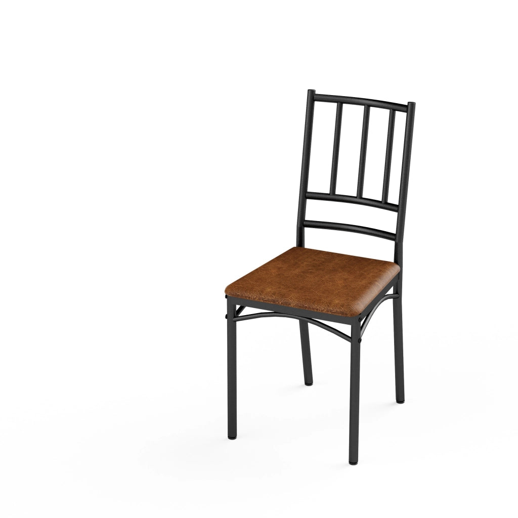 Set tavolo da pranzo con 4 sedie salvaspazio in legno color noce e acciaio