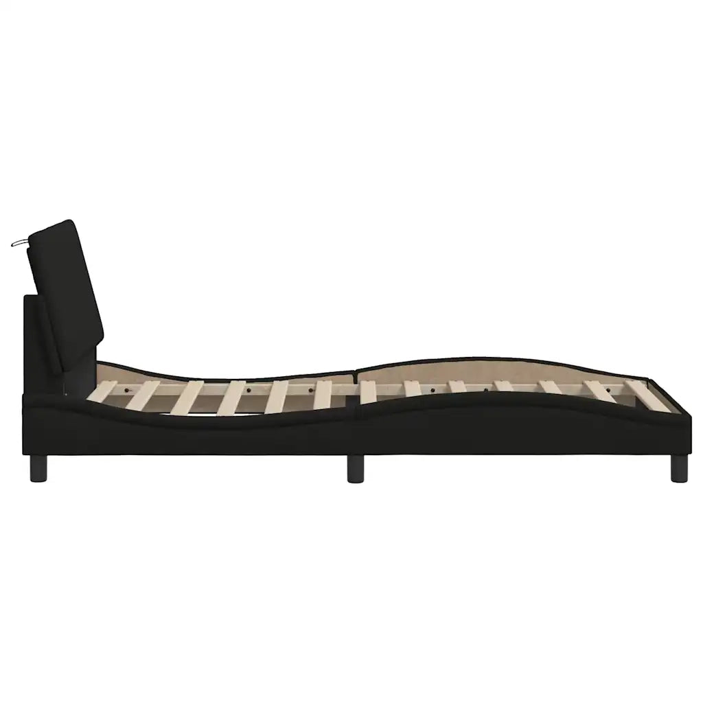 Giroletto senza Materasso Hanko Nero 90x190 cm in Tessuto 3310428