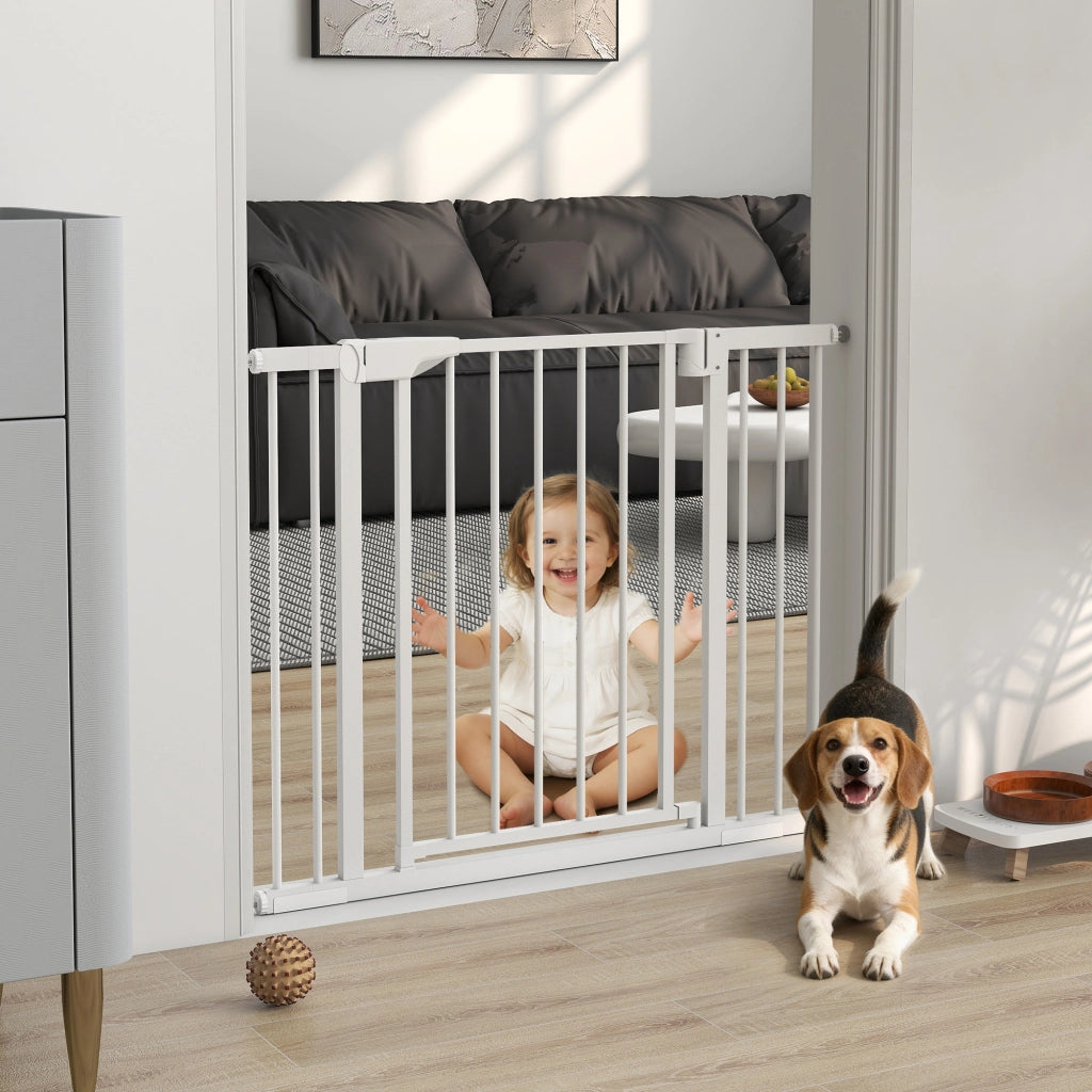 Cancello di Sicurezza per Bambini e Animali ¨C Minimal ¨C Bianco 76-102x76 cm
