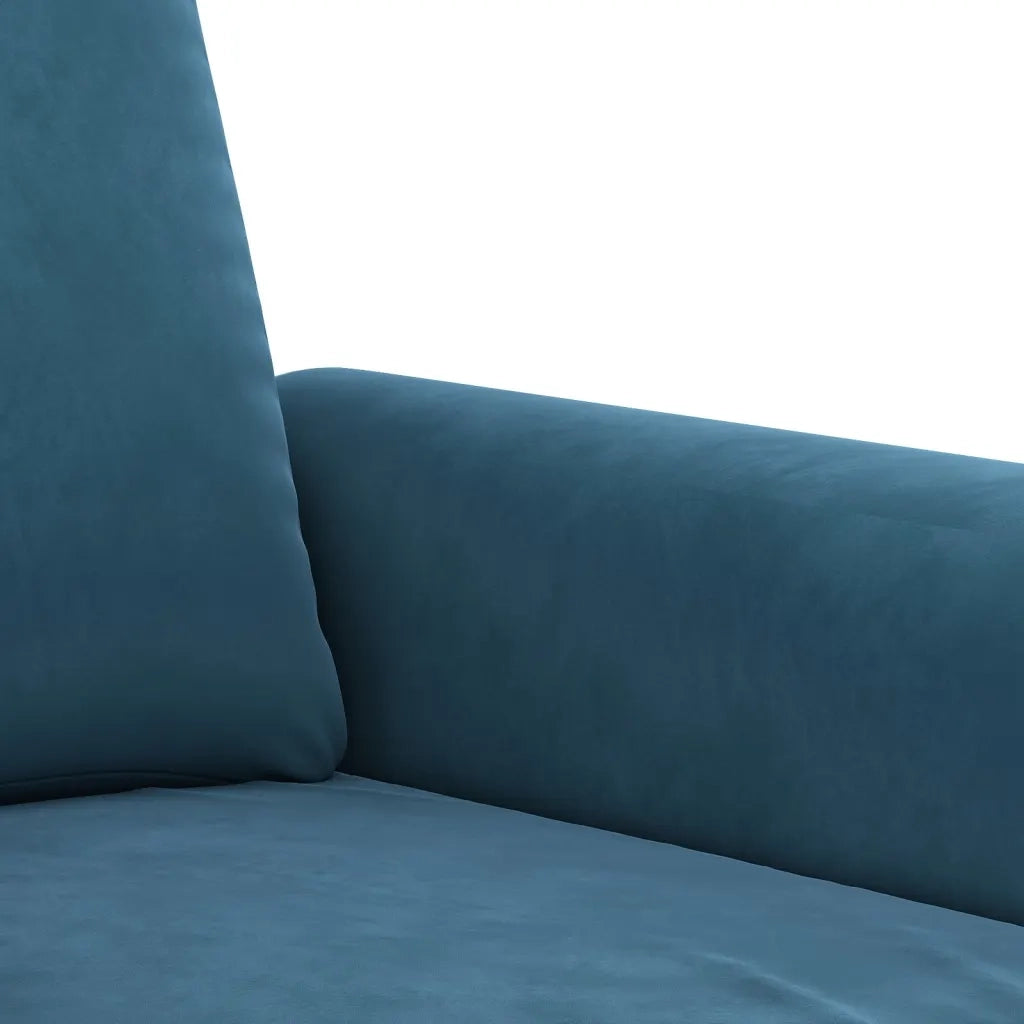 Set di Divani 4 pz con Cuscini Blu in Velluto
