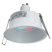 Faretto tondo bianco nero incasso foro 85mm lampadina colorata LED 6W GU10 RGBW 230V luci vetrina bar BIANCO LUCE 6000K