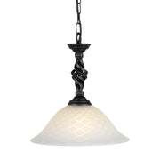 Lampada a sospensione Pembroke Elstead nera vetro Ø34 E27