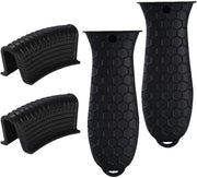 Doppie Deksels Isolanti Termici in Silicone - Antiscivolo - 2 Pezzi - Neri - Per Pentole/Casseruole