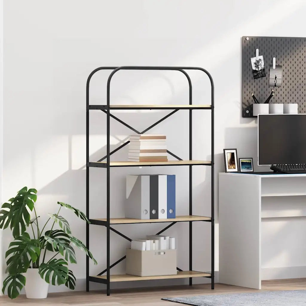 Libreria-Scaffale per Libri-Mobile di Stoccaggio Rovere Sonoma 80 x 30 x 146 cm Legno multistrato 959625