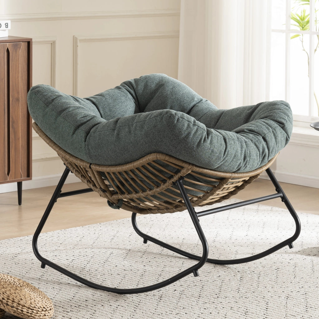 Poltrona a Dondolo in Velluto ¨C MINIMAL ¨C Grigio