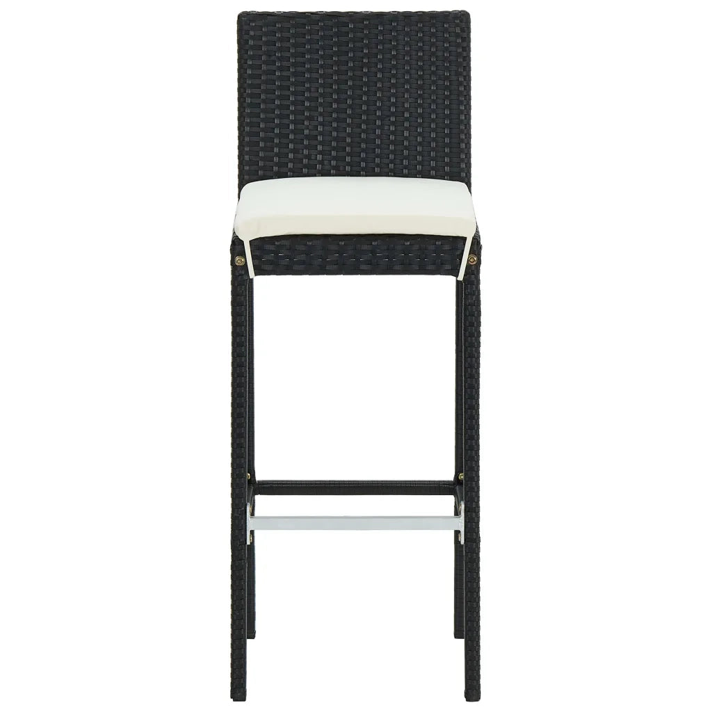 Set da Bar da Giardino 5 pz con Cuscini Nero 3067958