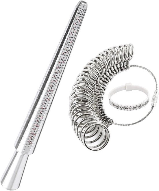 Misuratore di Anello 3 in 1 - Misura con la lettera UK A-Z - Strumento di Misura per Anelli - Strumento per Misurare gli Anelli per Donne e Uomini - Misuratore di Dito in Metallo
