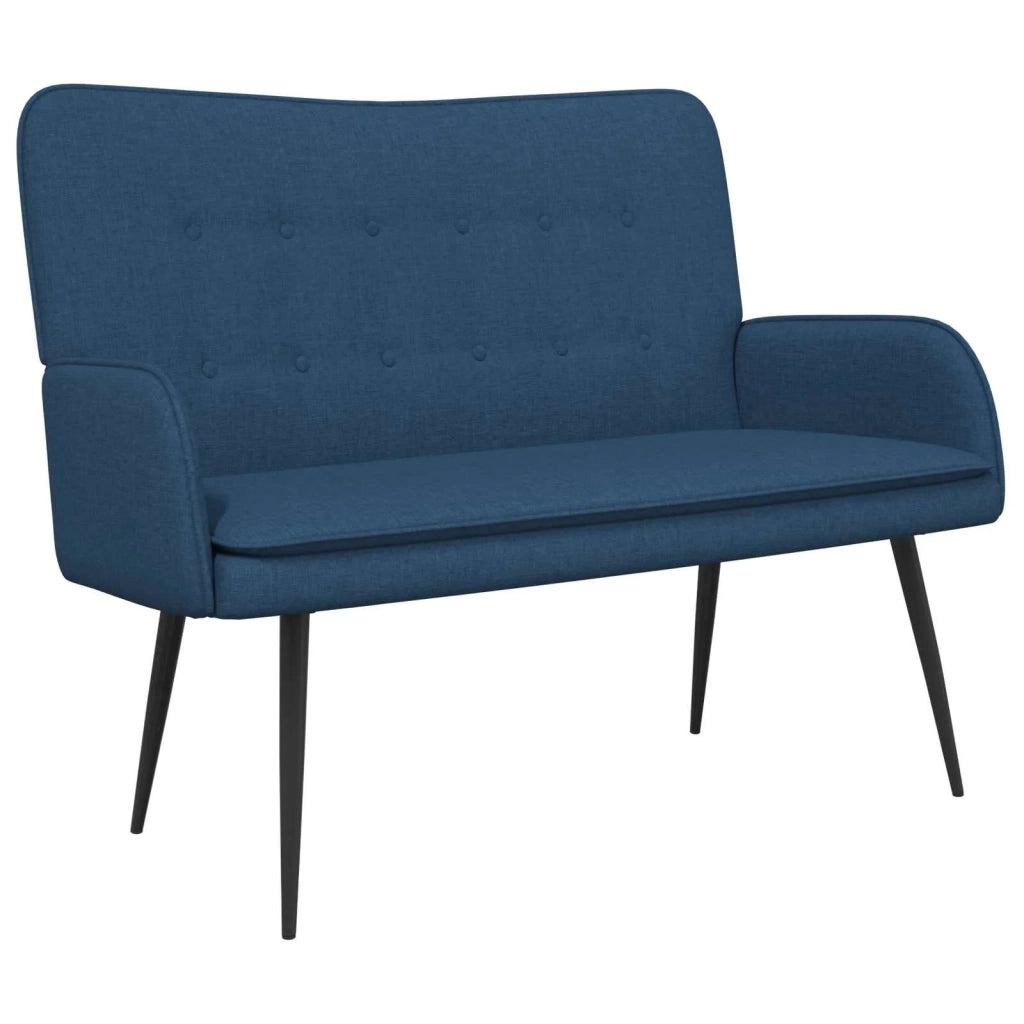 Divano | Divano da soggiorno | Sofa a 2 Posti Blu 115 x 61 x 87 cm Tessuto
