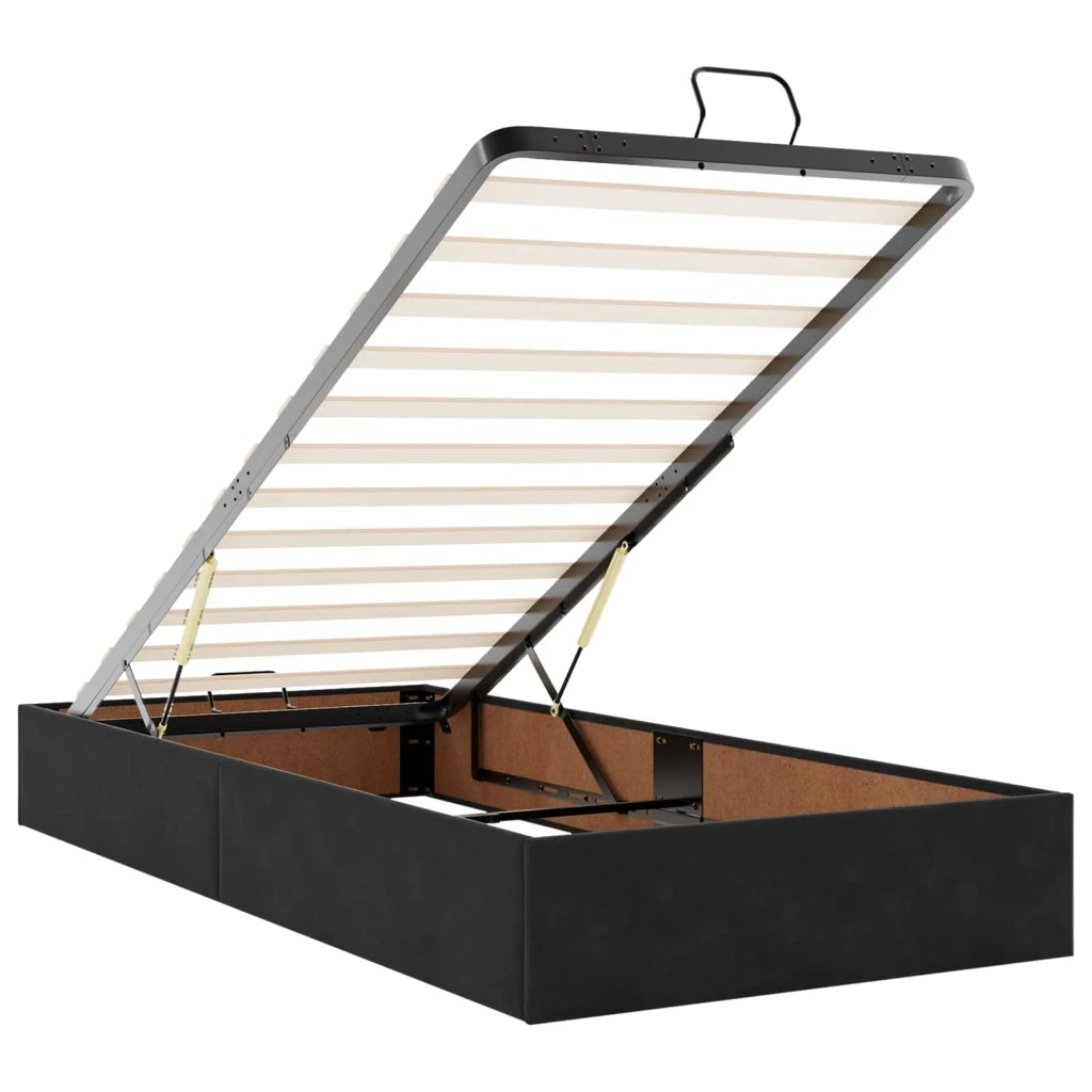 Letto Ottomano con Materasso e LED Nero 90 x 190 cm Velluto 3457181
