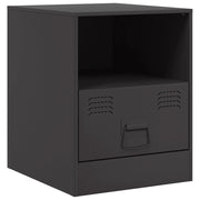 Comodino | Armadio da Notte | Mobiletto da notte Nero 34,5x39x44 cm in Acciaio