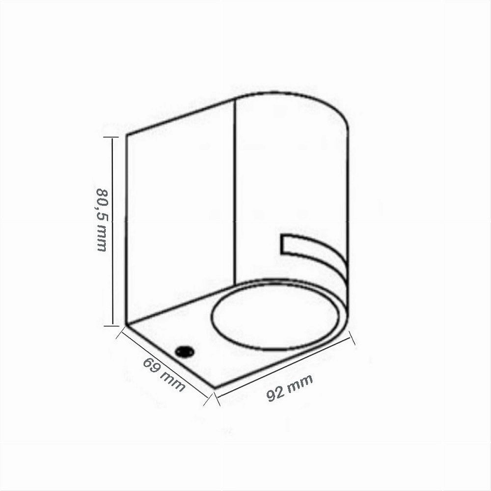 Trade Shop - Applique Esterno Parete Facciate Giardino Lampada Muro Attacco Gu10 Ip54 Gn-wl061 - Bianco