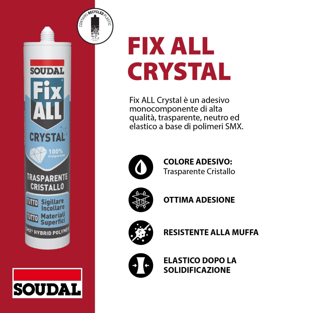 Fix All Crystal Soudal Trasparente Ml 290