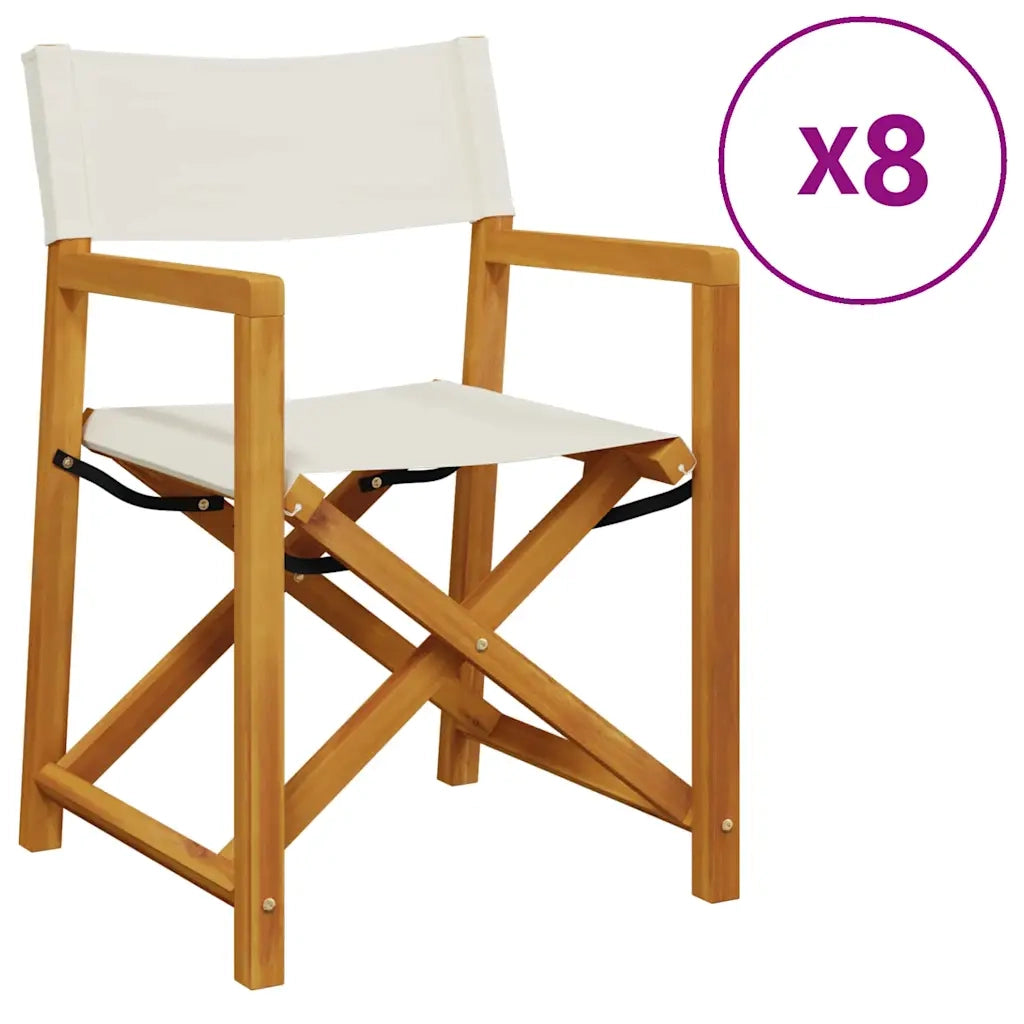 Set di 8 sedie pieghevoli in tessuto bianco crema 3208918