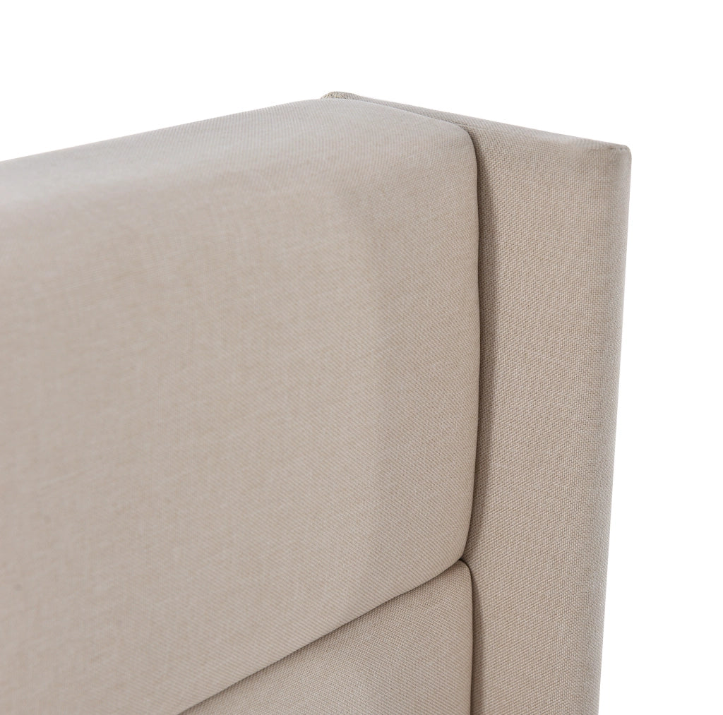 Letto matrimoniale contenitore imbottito beige 160x200 cm