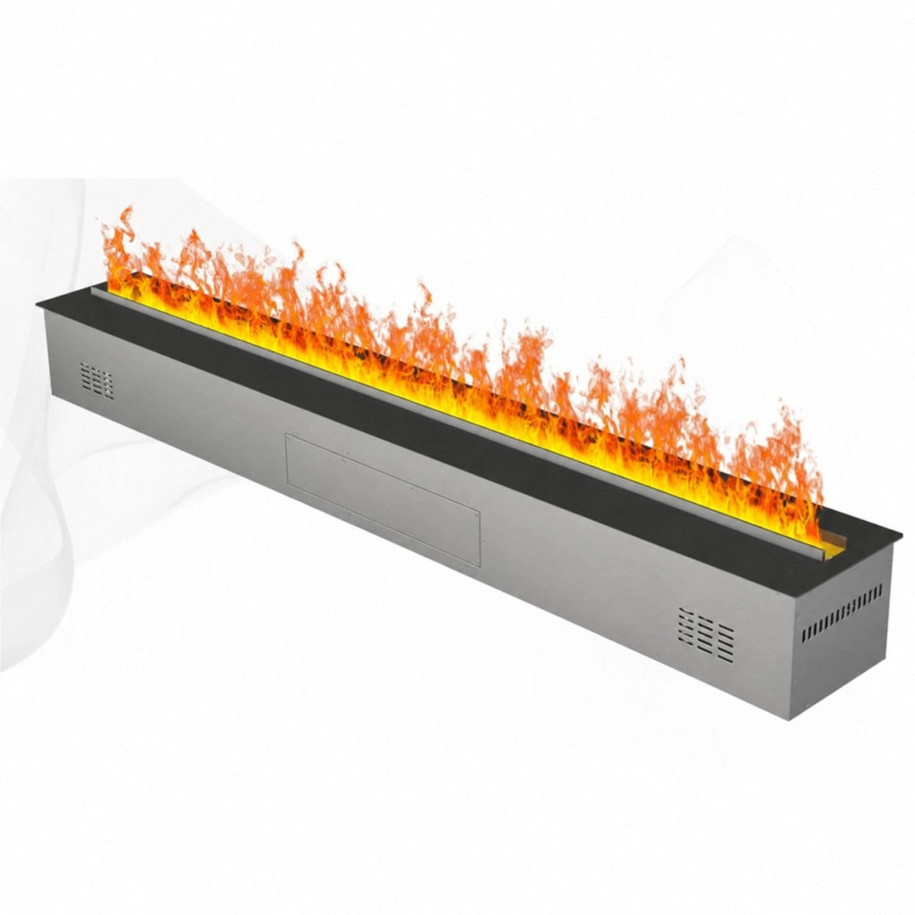 Camino Elettrico a Vapore Acqueo con Fiamme 3D con Bruciatore a Incasso 150x22,7x17,8 cm VAPOR3D150 Telecomando e APP in