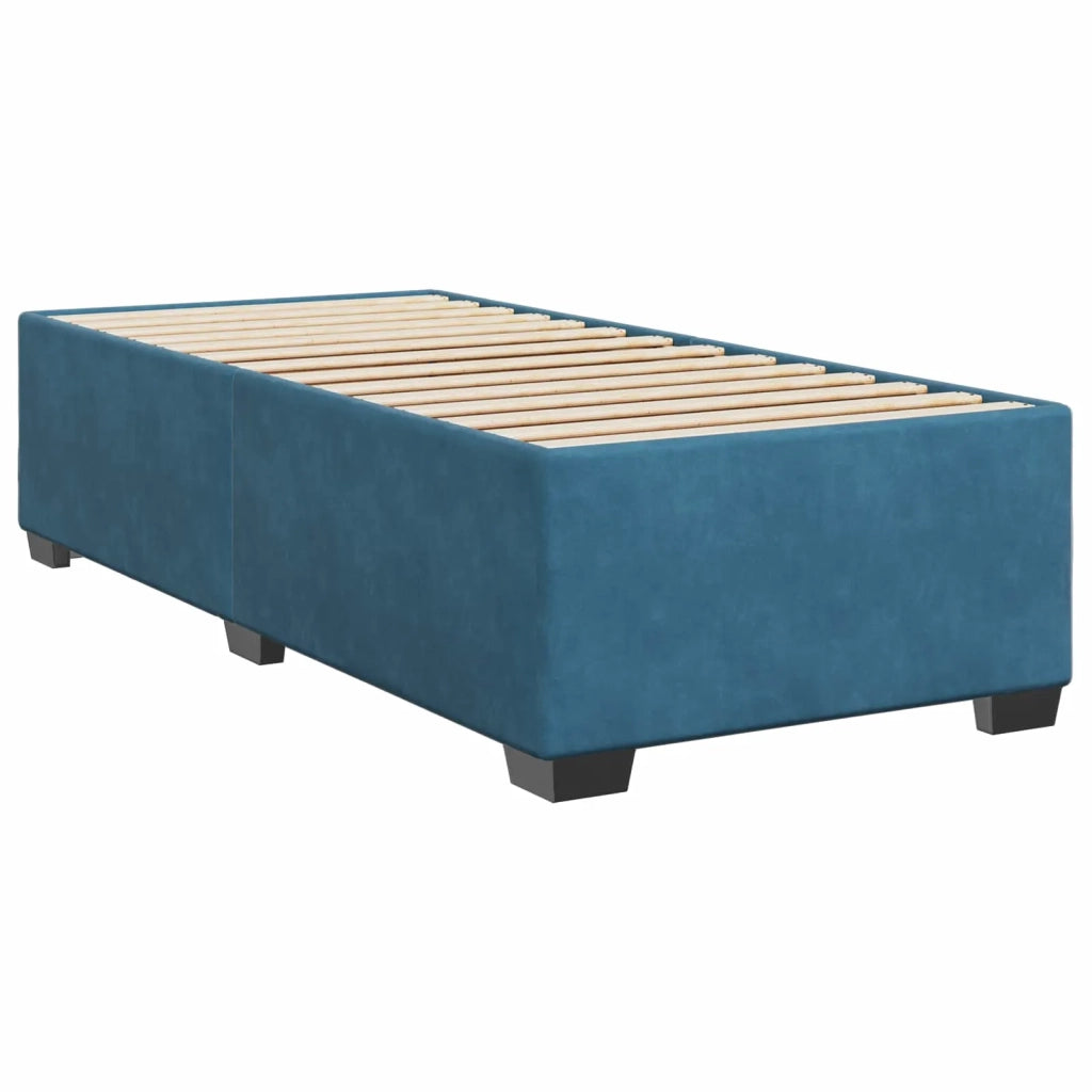 Letto con Box Spring, Materasso e LED Blu 100 x 200 cm Velluto 3452118