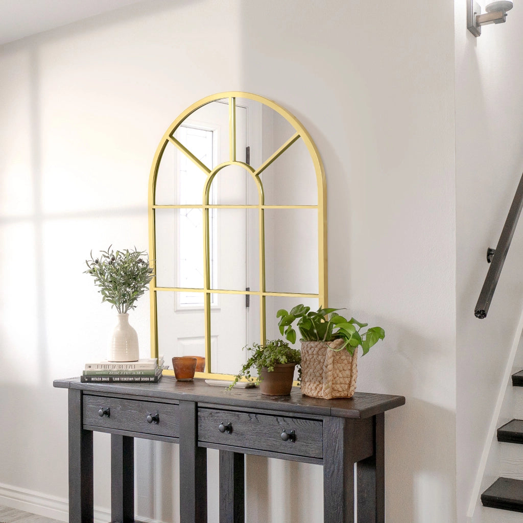 Specchio a Parete a Forma di Arco 70x50 cm ¨C Minimal ¨C Oro