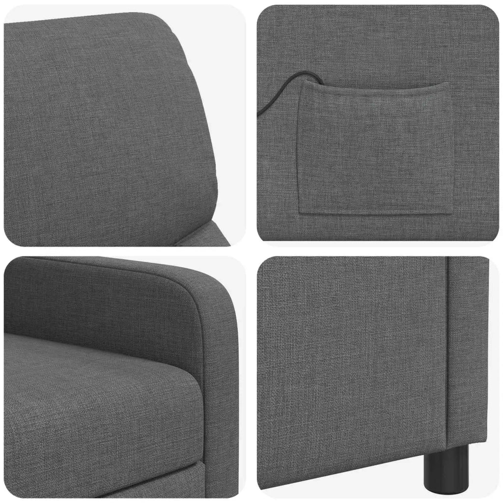 Poltrona Massaggiante Grigio Scuro Tessuto 42034830