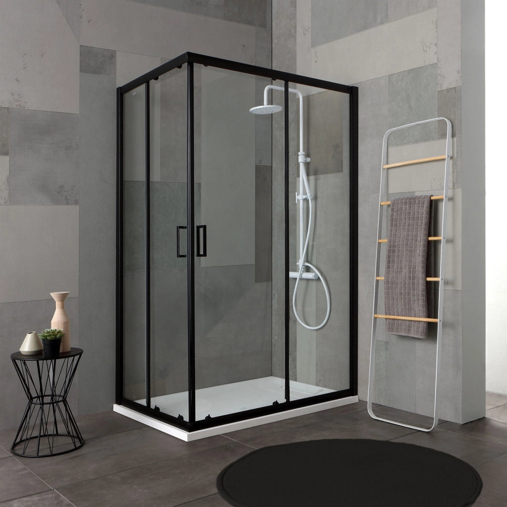 Box doccia 80x120 profilo nero opaco