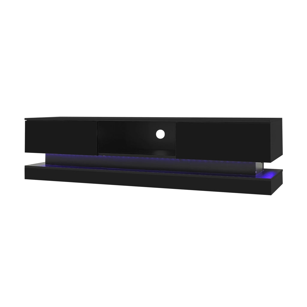 Mobile TV nero lucido 160 cm con illuminazione LED