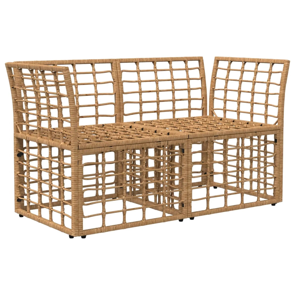 Loveseat da esterno 2 pz Naturale e Bianco Crema polyrattan CFW4511238