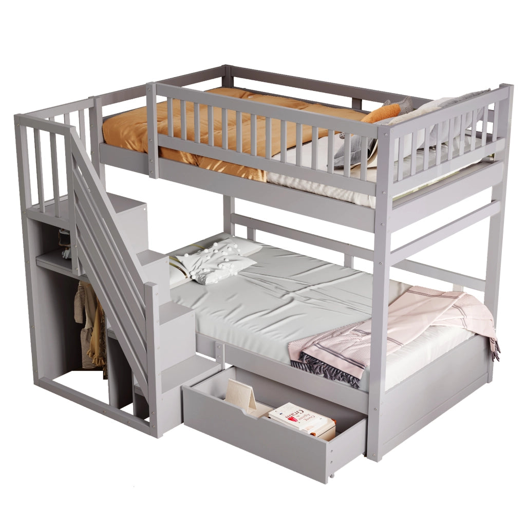 letto a castello in legno grigio 90 x 200 cm