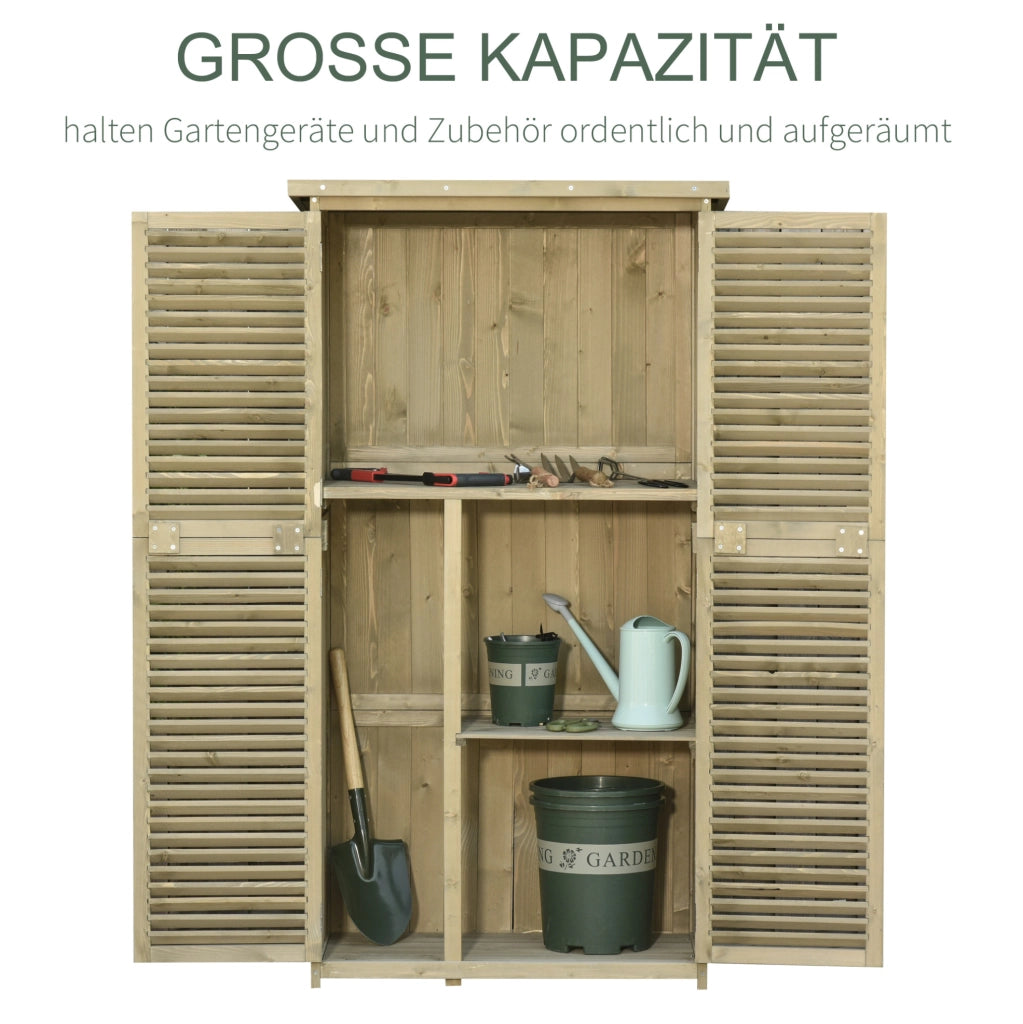 Casetta da Giardino in Legno con Tetto in Asfalto e Ante a Lamelle, 87 x 46,5 x 160 cm, Grigia