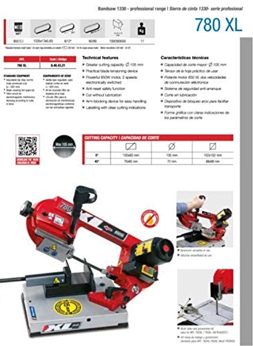 Segatrice a Nastro ''780 XL'' 850 W con Lama 1335 x 13X0 65 mm Femi