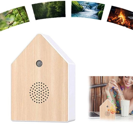 Casetta per Uccelli con Suoni di Uccelli Casa con Sensore - Box per Uccelli con Suoni di Uccelli Sensores - Adatto per l'arredamento di spazi interni come balconi e camini, per creare un'atmosfera naturale.
