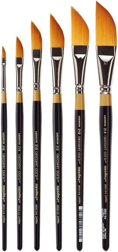 Pennelli da Arte in Nylon Nero e Oro Metallizzato