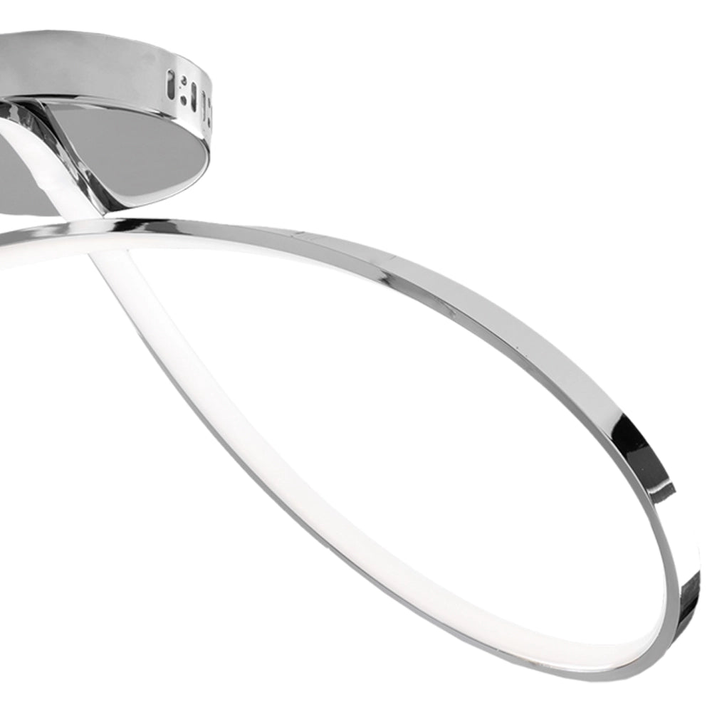 Plafoniera Moderna Infinity Luce Led Integrata Metallo E Alluminio Cromo