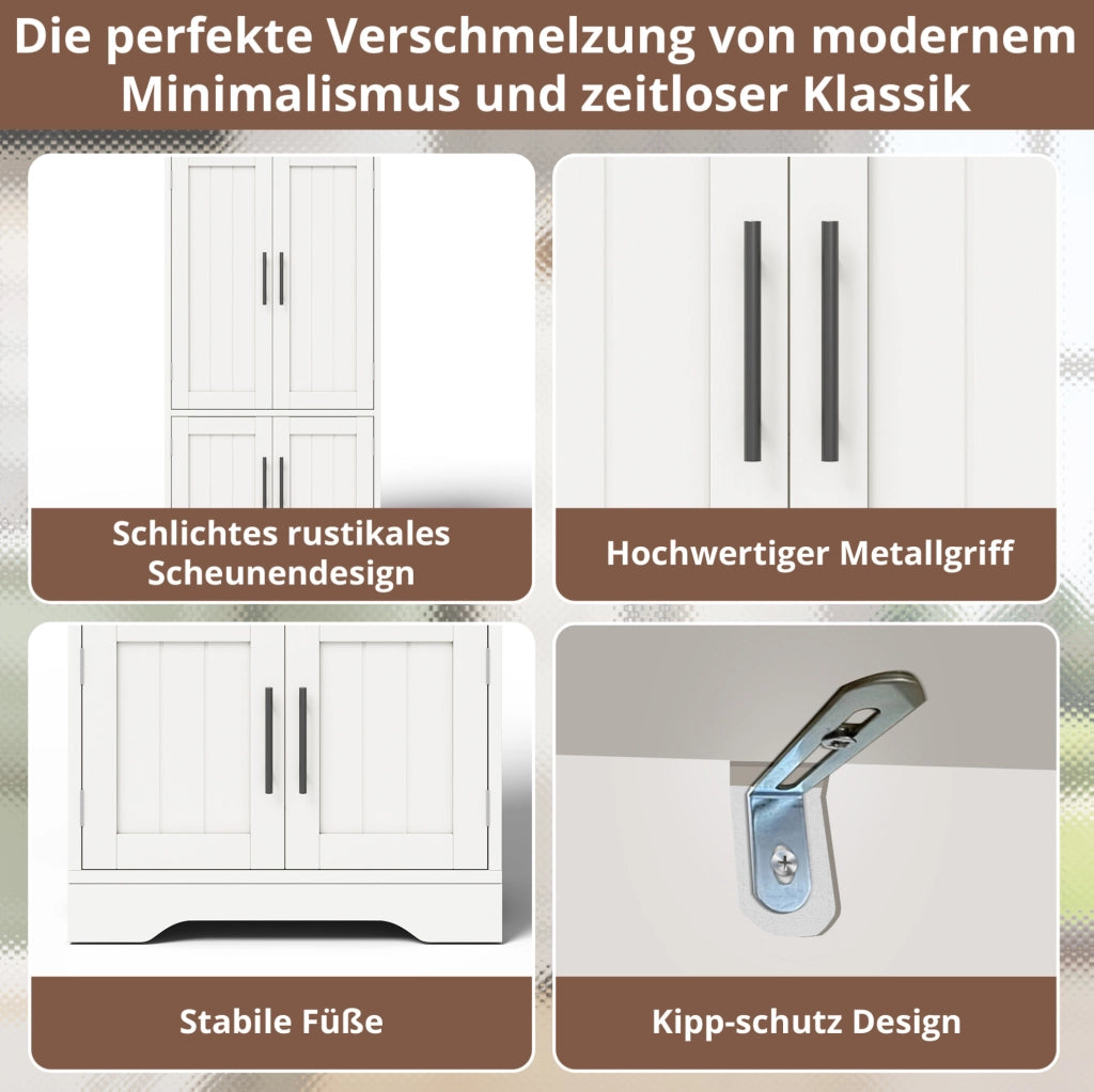 Mobile contenitore in MDF bianco con luce LED a sensore