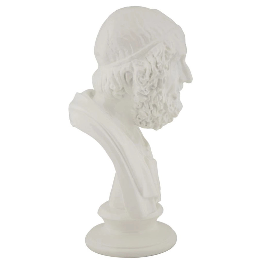 Scultura Grecia 5, Bianco, Poliresina, 12,9x12,5x25 cm