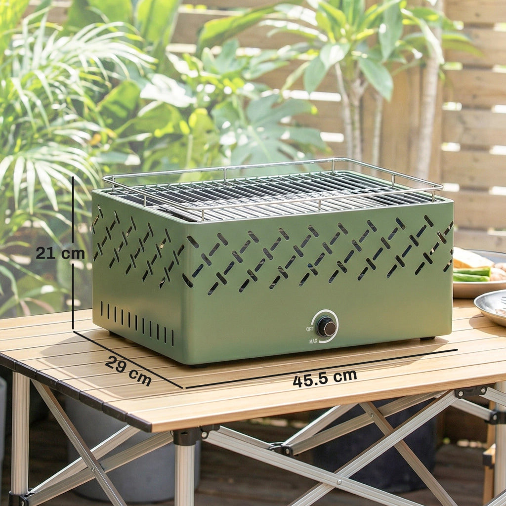 Barbecue Portatile a Carbone ¨C Minimal ¨C Verde Chiaro
