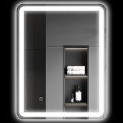 Specchio da bagno LED con touch antiappannamento dimmerabile in vetro argento 3 tonalità di luce 70 × 4 × 90 cm