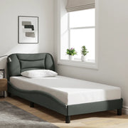 Giroletto senza Materasso-Struttura Letto Hvar Grigio Scuro 80x200 cm Tessuto