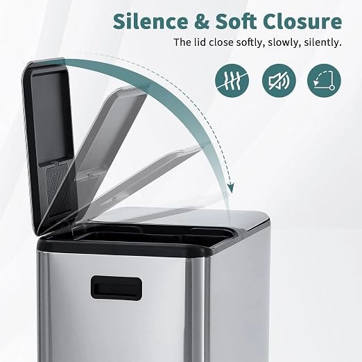 Doppio contenitore in acciaio inox da 60 litri con pedale