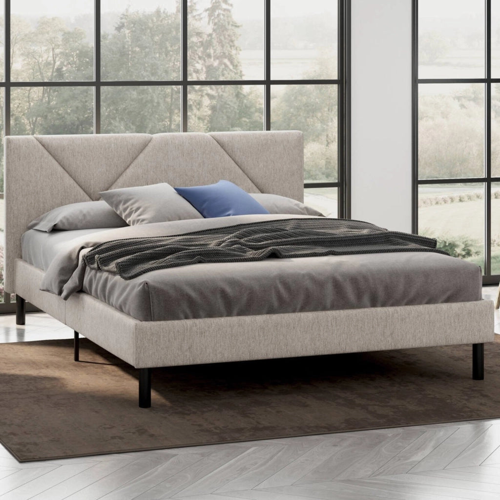 Ikelos, Letto Alla Francese Dimensione Materasso 140x190 cm, Beige