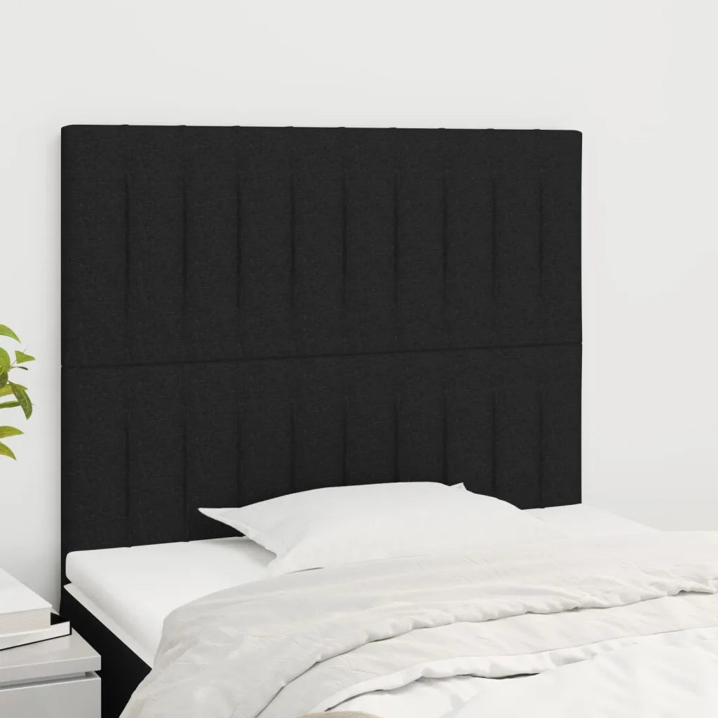 Testiera | Testata Nera 100x5x118/128 cm Tessuto